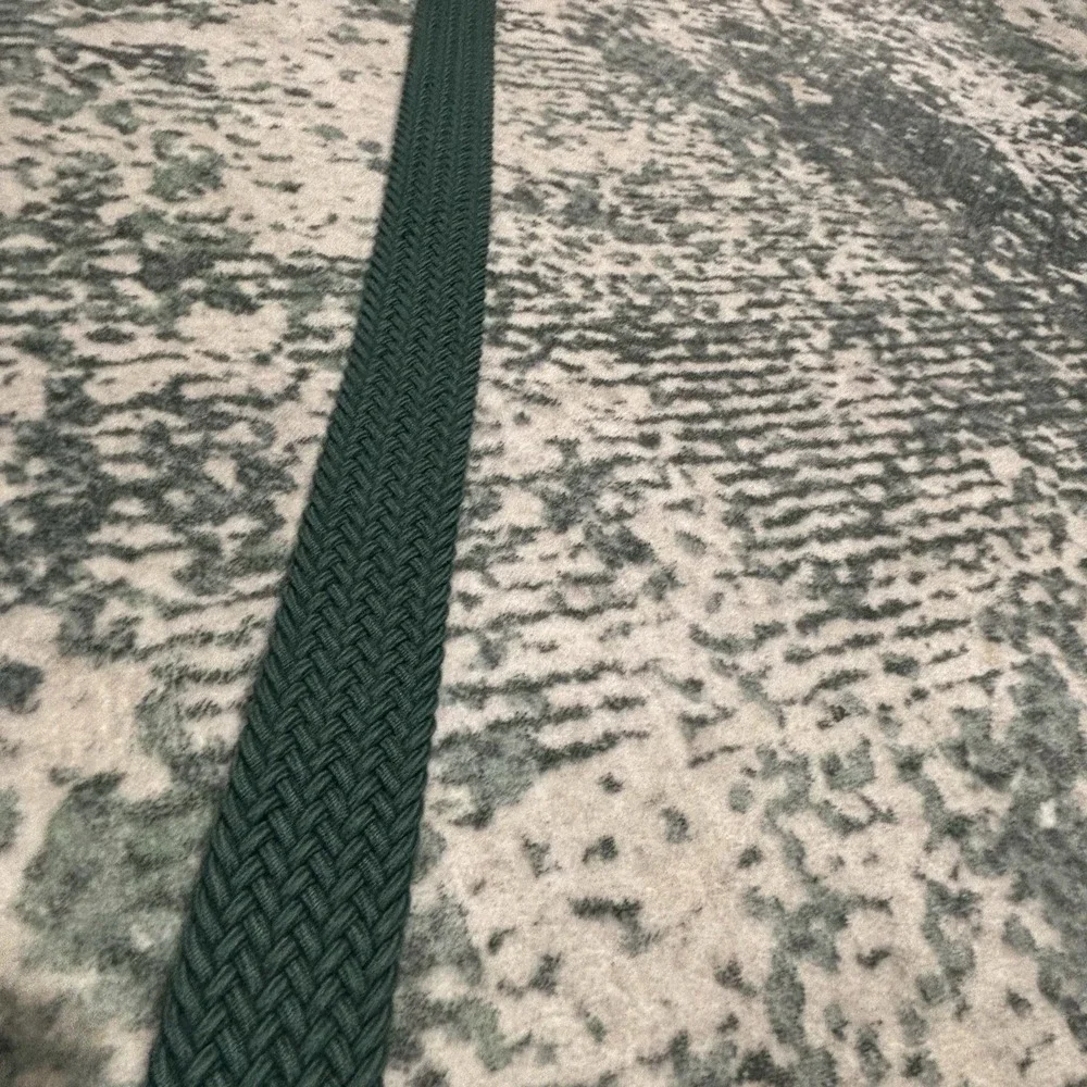 Vintage Genuine‎ Crocodile Belt Stretch Green Woven Size 42 Made In USA